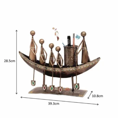 Shopsy Handcrafted Iron Boat Pen Stand Antique Metal Pencil Holder for Desk Decor Shopsy boat pen stand