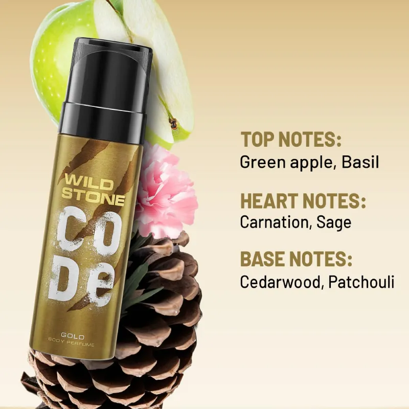 Wild Stone CODE Gold Body Perfume 150ml No Gas Long Lasting Spray wild stone code gold body perfume