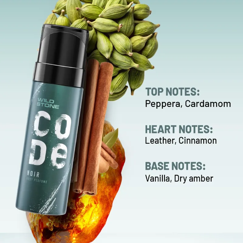 Wild Stone CODE Noir Body Perfume 150ml No Gas Long Lasting Spray wild stone code noir body perfume