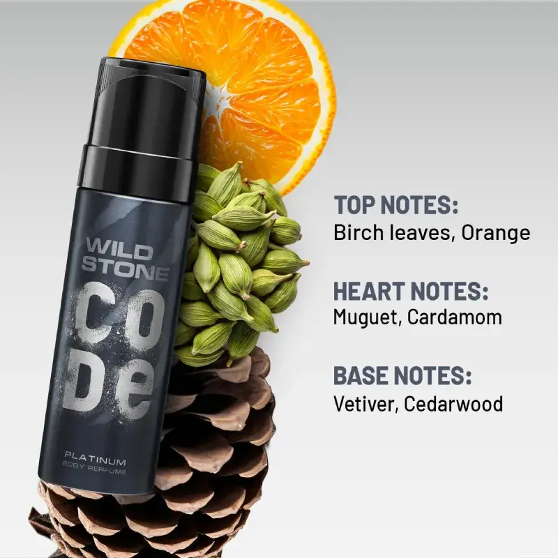 Wild Stone CODE Platinum Body Perfume 150ml No Gas Long Lasting Deodorant wild stone code platinum body perfume