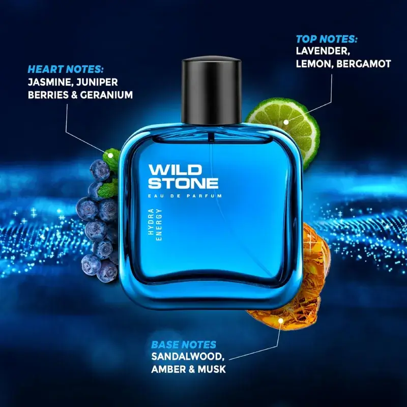 Wild Stone Hydra Energy Eau De Parfum for Men 100ml Fresh Long Lasting Perfume wild stone hydra energy perfume