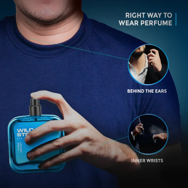 Wild Stone Hydra Energy Eau De Parfum for Men 100ml Fresh Long Lasting Perfume wild stone hydra energy perfume