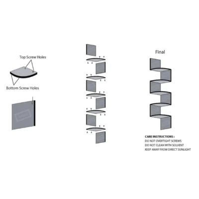 Shopsy zig zag corner shelf