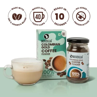 bevzilla colombian gold coffee powder