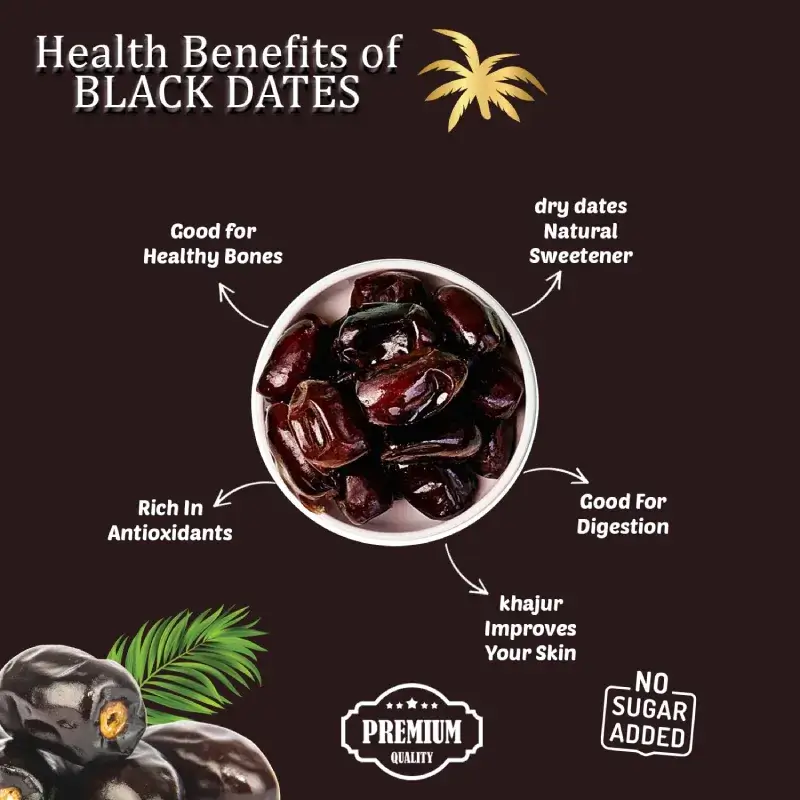 NutroVally Premium Black Dates 400g Natural Dry Khajur nutrovally black dates