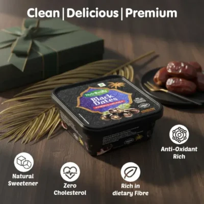 NutroVally Premium Black Dates 400g Natural Dry Khajur nutrovally black dates
