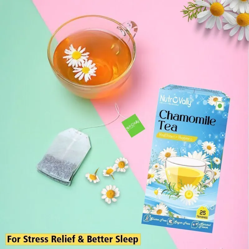 NutroVally Chamomile Tea Bags Combo for Relaxation & Better Sleep nutrovally chamomile tea