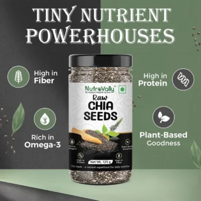 NutroVally Chia Seeds 125g Omega 3 & High Fiber Superfood nutrovally chia seeds