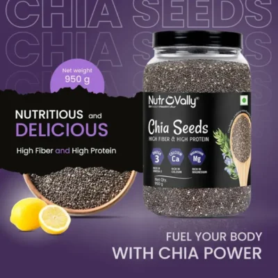 NutroVally Chia Seeds 950g Omega 3 & High Fiber Superfood nutrovally chia seeds