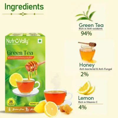 NutroVally Green Tea with Honey & Lemon 25 Tea Bags nutrovally honey lemon green tea