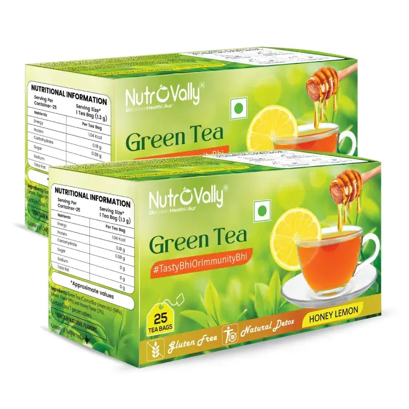 NutroVally Honey Lemon Green Tea 50 Tea Bags Combo nutrovally honey lemon green tea