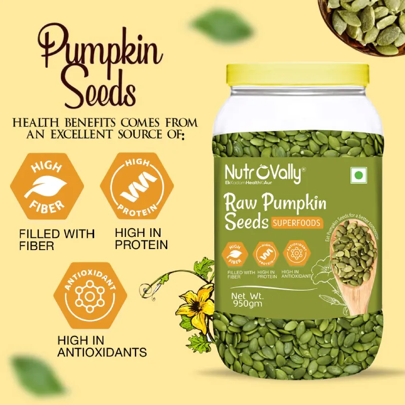 NutroVally Pumpkin Seeds 950g Jar Protein Rich Superfood Snack nutrovally pumpkin seeds