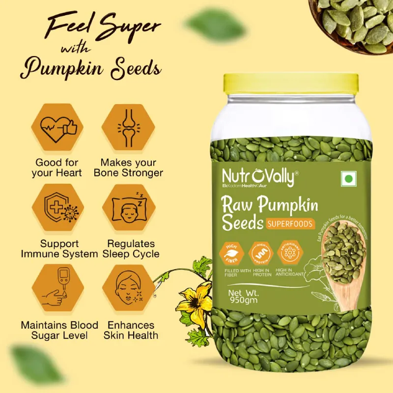 NutroVally Pumpkin Seeds 950g Jar Protein Rich Superfood Snack nutrovally pumpkin seeds