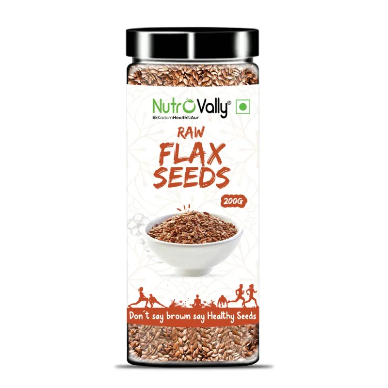 NutroVally Raw Flax Seeds 200g Omega 3 & Fiber Rich Seeds nutrovally raw flax seeds