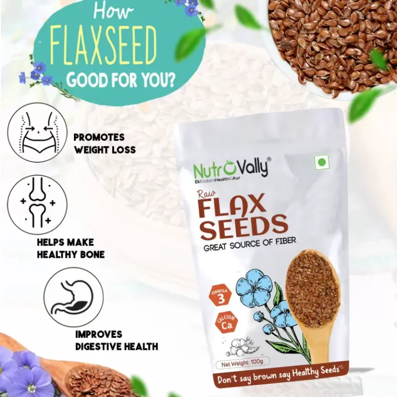 NutroVally Raw Flax Seeds 800g Rich in Omega 3 & Fiber nutrovally raw flax seeds