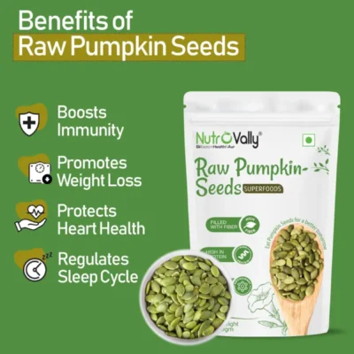 NutroVally Raw Pumpkin Seeds 100g Protein & Fiber Rich Superfood nutrovally raw pumpkin seeds