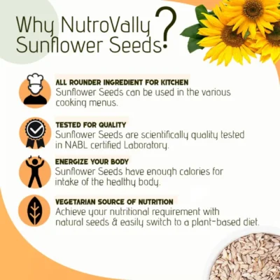 NutroVally Raw Sunflower Seeds 200g Protein & Fiber Rich Seeds nutrovally raw sunflower seeds