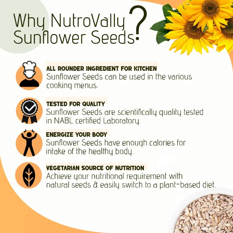 NutroVally Raw Sunflower Seeds 200g Protein & Fiber Rich Seeds nutrovally raw sunflower seeds