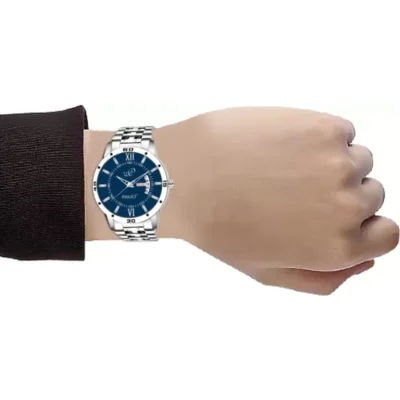 piraso 2047-bl blue dial silver chain watch