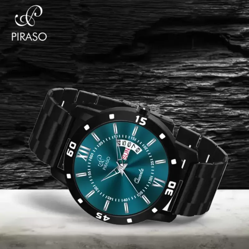 PIRASO 2047 Turquoise Dial Black Chain Men’s Watch piraso 2047 turquoise dial black chain watch