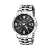 piraso black dial silver chain mens watch