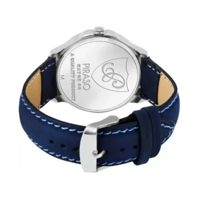 PIRASO PR2922 Blue Dial Blue Leather Strap Men’s Watch piraso pr2922 blue leather strap mens watch