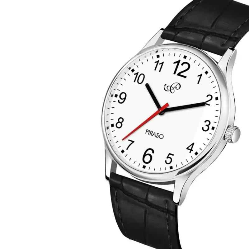 PIRASO White Dial Black Strap Men’s Watch SX TIMES piraso white dial black strap mens watch