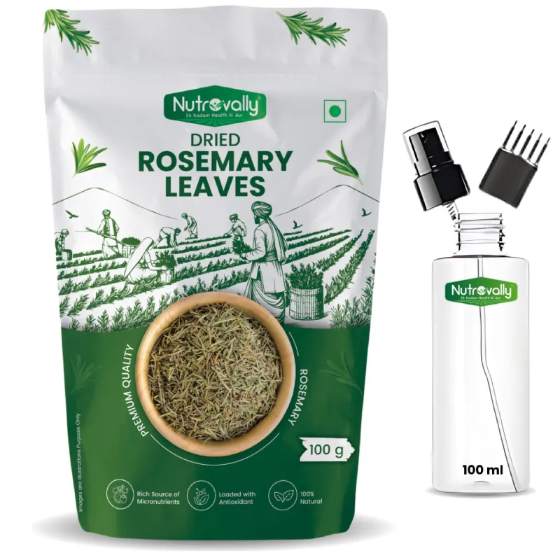 NutroVally Premium Rosemary Leaves 100g Organic Dried Rosemary with Spray & Comb Cape nutrovally premium rosemary leaves