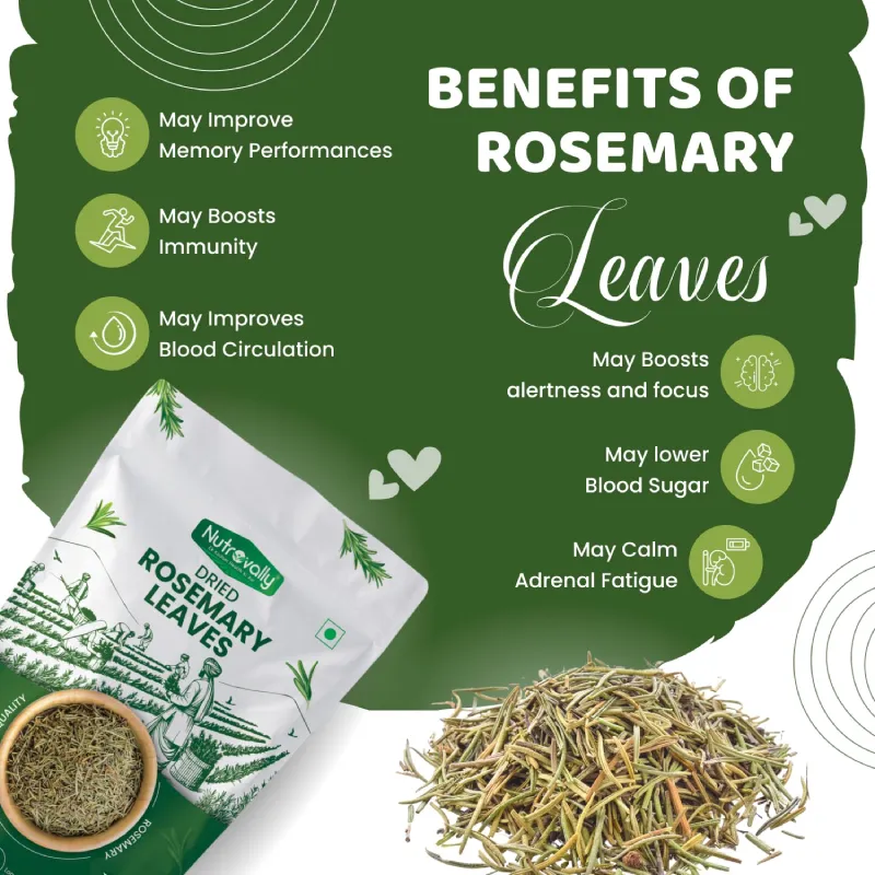 NutroVally Premium Rosemary Leaves 100g Organic Dried Rosemary with Spray & Comb Cape nutrovally premium rosemary leaves
