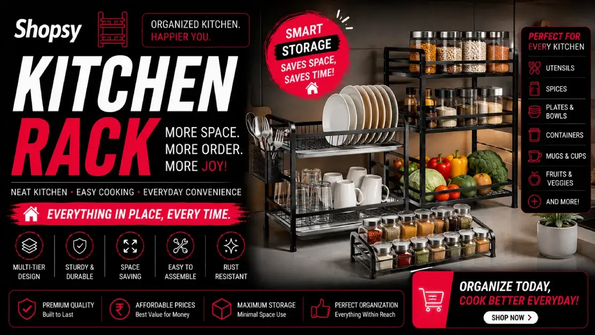 Shopsy Kitchen Rack: Smart Storage Solutions for an Organized & Clutter-Free Kitchen (2026) Shopsy Kitchen Rack