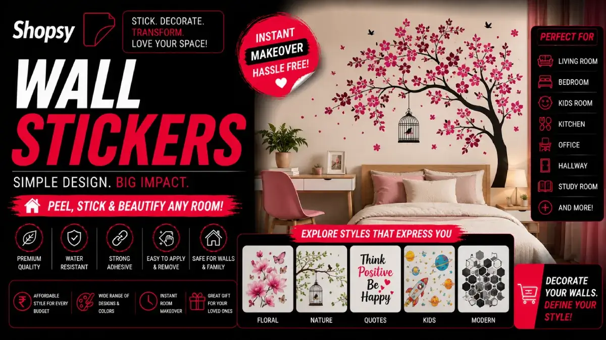 Shopsy Wall Stickers: Easy, Affordable & Creative Ways to Transform Your Home (2026) Shopsy Wall Stickers
