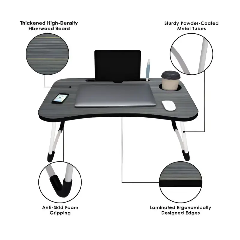 Shopsy Foldable Wooden Mini Laptop Table - 60x40cm Shopsy Foldable Wooden Mini Laptop Table