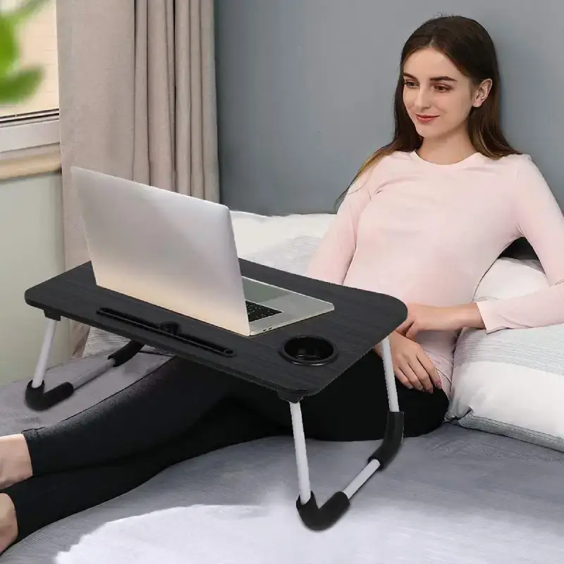 Shopsy Foldable Wooden Mini Laptop Table - 60x40cm Shopsy Foldable Wooden Mini Laptop Table