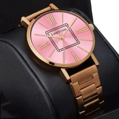 limestone ls1520 pink dial womens watch