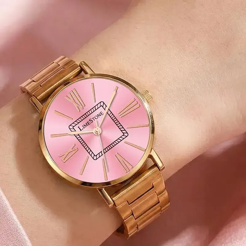 LIMESTONE LS1520 Pink Dial Rose Gold Women’s Watch limestone ls1520 pink dial womens watch