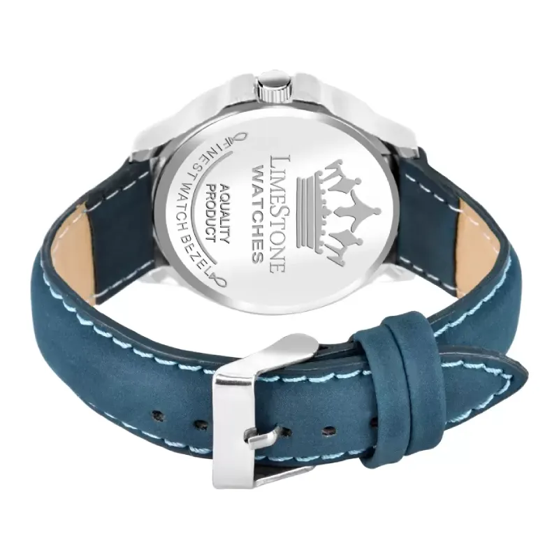 LIMESTONE LS2914 Blue Dial Leather Strap Men’s Watch limestone ls2914 blue dial mens watch