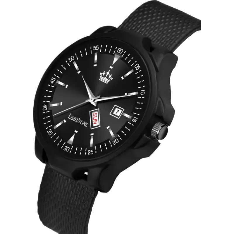 LIMESTONE LS2917 Black Dial Day & Date Men’s Watch limestone ls2917 day date black mens watch