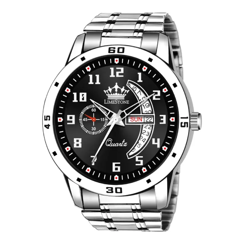 LIMESTONE LS2978 Black Dial Silver Chain Men’s Watch limestone ls2978 black dial silver chain watch
