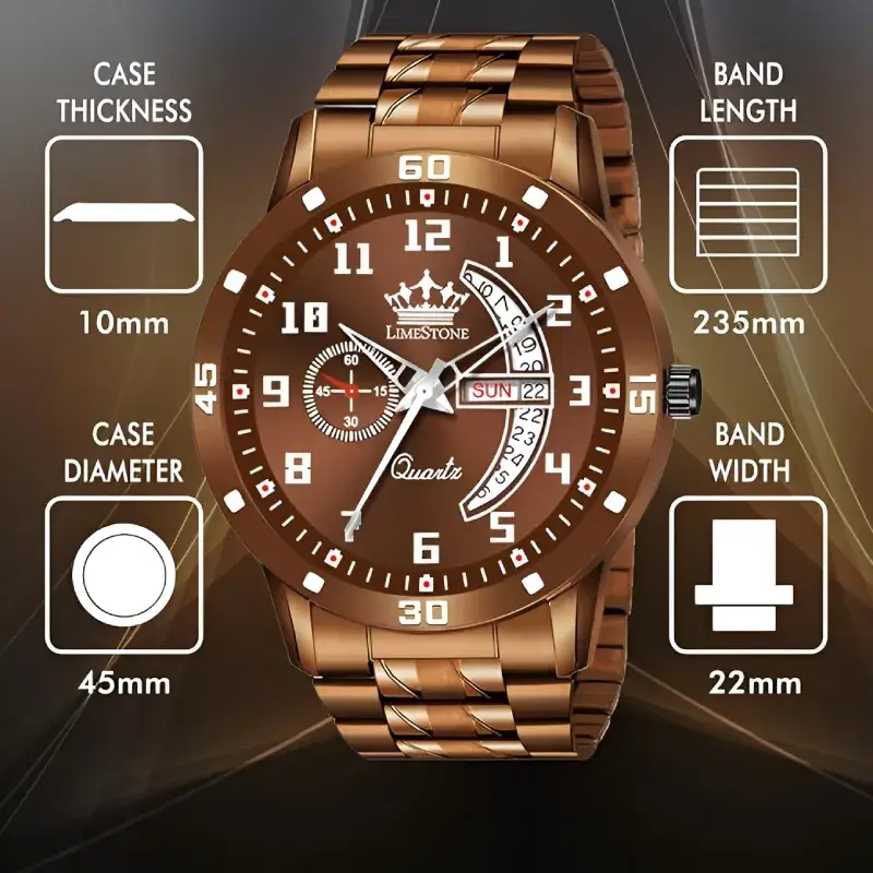 LIMESTONE LS3043 Brown Dial Brown Chain Men’s Watch limestone ls3043 brown chain mens watch