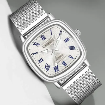 limestone ls3256 silver mesh chain mens watch