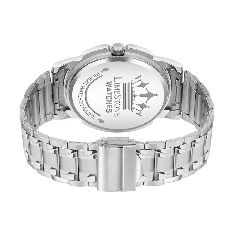 LIMESTONE LS3344 Black Dial Silver Strap Men’s Watch limestone ls3344 black dial mens watch