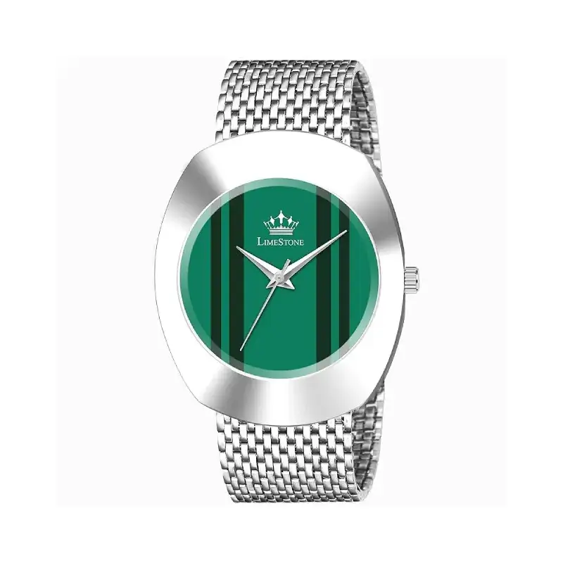 LIMESTONE IZIPIZI RADD006 Green Dial Silver Mesh Chain Men’s Watch limestone radd001 green dial mesh mens watch