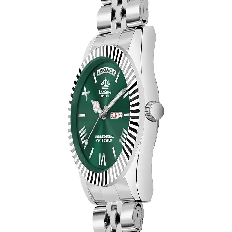 LIMESTONE RLX046 Green Dial Silver Strap Men’s Watch limestone rlx046 green dial mens watch