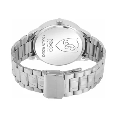 PIRASO 2034-BK-CK Black Dial Silver Chain Men’s Watch piraso 2034 black dial silver chain mens watch