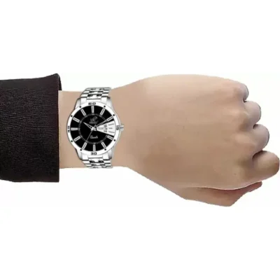 PIRASO 2034-BK-CK Black Dial Silver Chain Men’s Watch piraso 2034 black dial silver chain mens watch