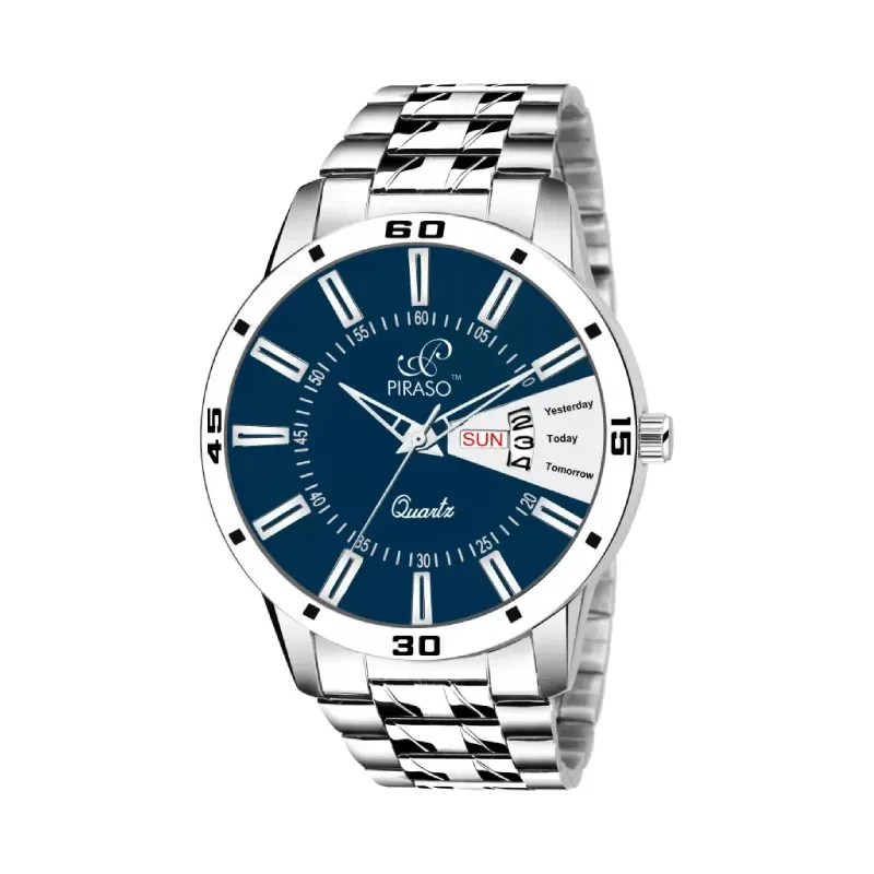 PIRASO 2038-BL Blue Dial Silver Chain Men’s Watch piraso 2038-bl blue dial silver chain watch