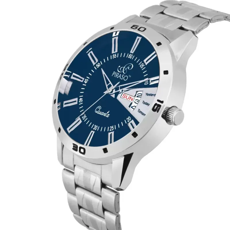 PIRASO 2038-BL Blue Dial Silver Chain Men’s Watch piraso 2038-bl blue dial silver chain watch