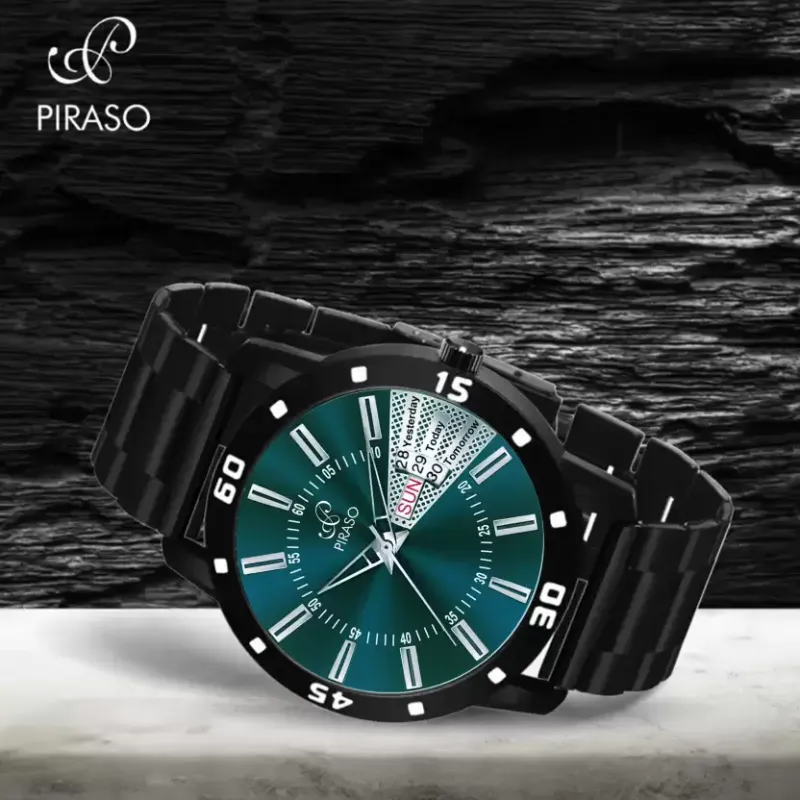 PIRASO 2038 Turquoise Dial Black Chain Men’s Watch piraso 2038 turquoise dial black chain watch