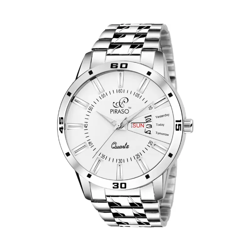 PIRASO 2038-WH White Dial Silver Chain Men’s Watch piraso 2038-wh white dial silver chain watch
