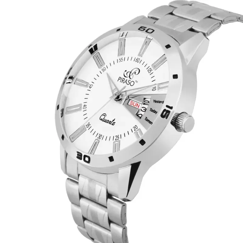 PIRASO 2038-WH White Dial Silver Chain Men’s Watch piraso 2038-wh white dial silver chain watch
